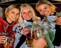 Katrina Pacher consuming alcohol